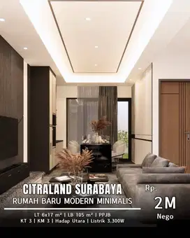 Dijual RUMAH BARU MODERN MINIMALIS CITRALAND THE GREENLAKE