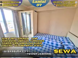 Siap Huni 2BR Full Furnished Tahunan Termurah Free IPl Di Bassura City