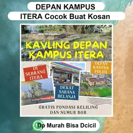 TANAH TERDEKAT KAMPUS ITERA NEMPEL ASPAL JALAN RAYA LAPAS
