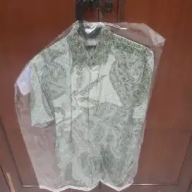 My Aksa Batik Pria Kemeja Pendek Pria Size L Motif Hijau Keren