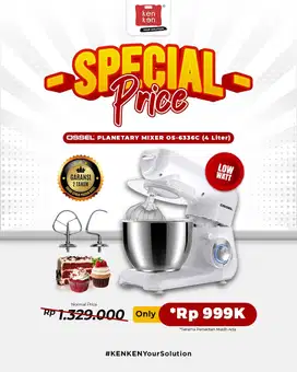 PROMO Mixer Planetary Mixer Kue 4 Liter OSSEL