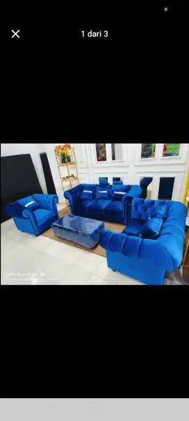 Sofa Kancing Violet Sultan Mewah..