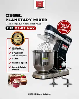 Mixer Planetary Mixer Kue Bolu 7 Liter OS-B7 MAX OSSEL