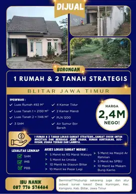 DI JUAL RUMAH DAN TANAH WILAYAH BLITAR