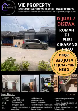 Rumah full renovasi di Puri Cikarang Hijau