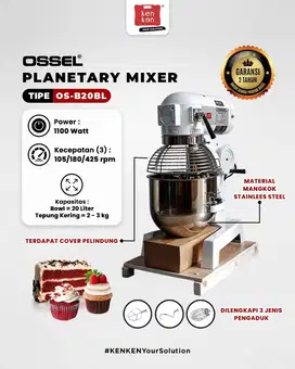 Mixer Planetary Mixer Adonan Kue Bolu Roti Donat 20 Liter OS-B20 OSSEL