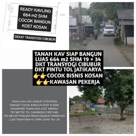 TANAH KAVLING MURAH DEKAT TRANSYOGI CIBUBUR BEKASI COCOK KOST KOSAN