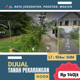 Tanah di Pinggir Jalan Raya Jogodayuh, Patokan, Madiun