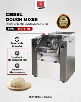 Dough Mixer Horizontal Mixer Adonan 5 Kg Putaran 2 Arah HO-5RS OSSEL
