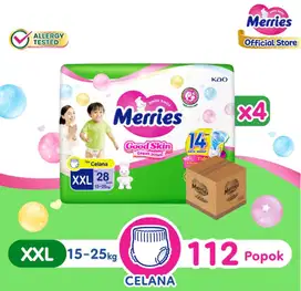 Merries XXL 28 x 4 pack (free 10 pcs)
