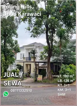 Disewakan Rumah Cantik Lippo Karawaci, Taman Diponegoro