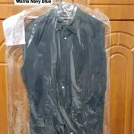 Kemeja Wood Size M Lengan Panjang Warna Navy Blue Reguler Fit
