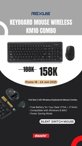 Keyboard wireless rexus KM10