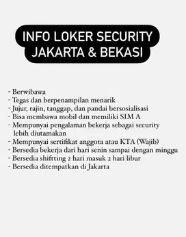 Loker Security Jalarta