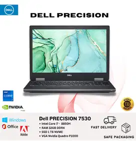 Laptop Dell Precision 7530 Core i7 - 8850H Layar 15Inch N-RTV