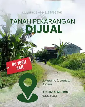 Tanah Pekarangan di Mojopurno 2 Madiun