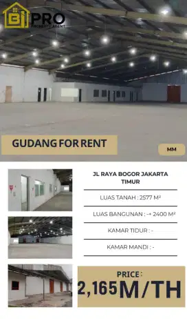 Gudang Sewa Di Jalan Raya Bogor Jakarta Timur