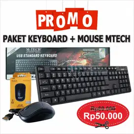 PROMO Keyboard Mouse Kabel USB Mtech M-Tech STK 01