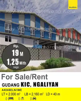 DIJUAL DAN DISEWAKAN GUDANG DI KIC NGALIYAN A4048