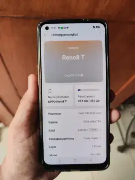 Hp Oppo Reno 8T 4G 8/256 mulus hp charger ori