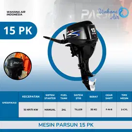 MESIN PARSUN 15PK | MESIN PERAHU KARET | MESIN PERAHU RESCUE