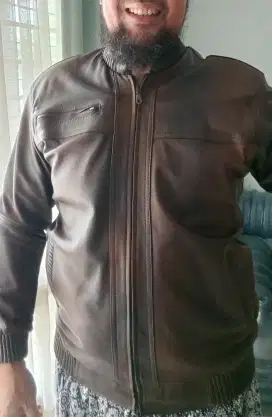 Jaket kulit asli Garut coklat