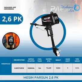 MESIN PARSUN 2,6 PK | MESIN TEMPEL | MESIN PERAHU KARET | MESIN RESCUE
