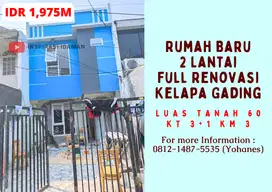 Rumah Baru 2 Lantai Full Renovasi Kelapa Gading