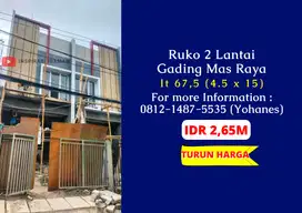 Ruko 2 Lantai Gading Mas Raya