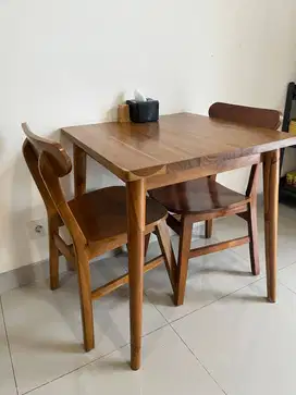 Meja dan Kursi kayu restoran cafe set satuan