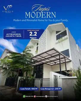 Irw - Dijual Rumah Tropis Modern Jakarta Timur 3 Lantai Unfurnish