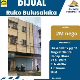 DIJUAL Ruko Tengah Kota di Jalan Bulu Salaka