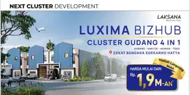 LUXIMA BIZHUB - Cluster Gudang 4 in 1, di Lokasi Prestige