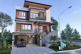 Rumah mewah depan taman di Delatinos Bsd city