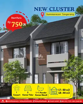 New Launching Rona Homes Rumah 2 lantai 750 juta Summarecon Tangerang