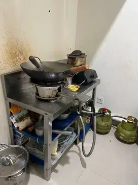 rak meja dapur 3 susun stainless restoran