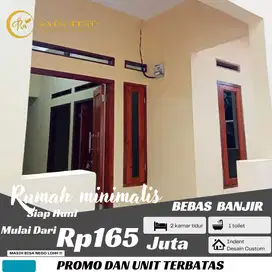 Rumah minimalis 2 kamar siap huni 165 jutaan hanya 2 unit lagi