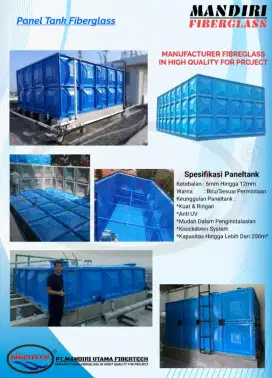 Tangki air panel fiberglass/ Roof tank top Fibreglass berkualitas