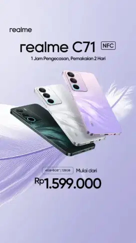 Realme C71 Ram 8/128GB Free Tempered Glasss Khusus Minggu ini