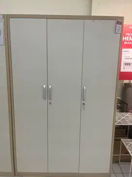 PROMO CUCI GUDANG !!! LEMARI ARCHY METAL 3 PINTU - OAK