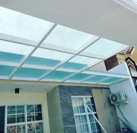 Kanopi atap kaca rangka besi holloh galpanis
