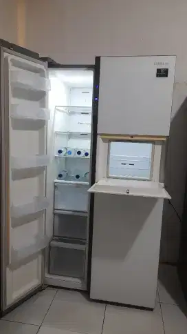 Dijual kulkas 2pintu side by side merk samsung normal