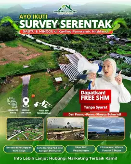 Tanah Kavling Murah Strategis View Pegunungan Bogor Timur