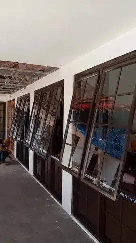 Kusen aluminium pintu jendela kaca bisa custom