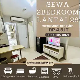 2BR sewa full furnished per bulan apartemen bassura city