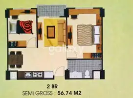 SEWA APARTEMEN 2 BR KOSONGAN PUNCAK DHARMAHUSADA