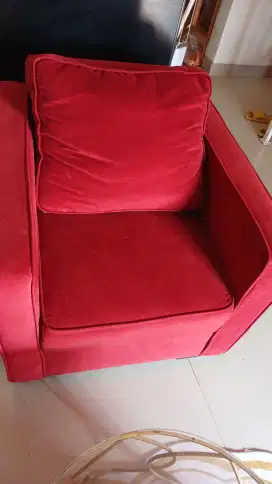 Sofa single merah