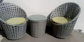 1 SET TABLE CHAIR TERAS BALCONY ORIGINAL INFORMA, 2 Kursi 1 Meja