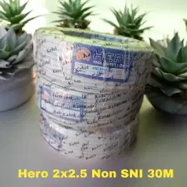 Kabel Listrik 2x2.5 panjang 30M Non SNI Merk Hero