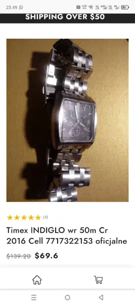 Jam TIMEX INDIGLO wr 50m